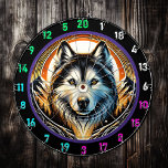 Husky Spirit Mountain Room Centerpiece Dart Board<br><div class="desc">Looking for something bold and unforgettable for your game room or man cave? The Husky Spirit Mountain Room Centerpiece is here to steal the spotlight. Featuring an awe-inspiring husky surrounded by vibrant mountains, glowing skies, and an adventurous sunset, this design captures the beauty of the wild while adding a striking...</div>
