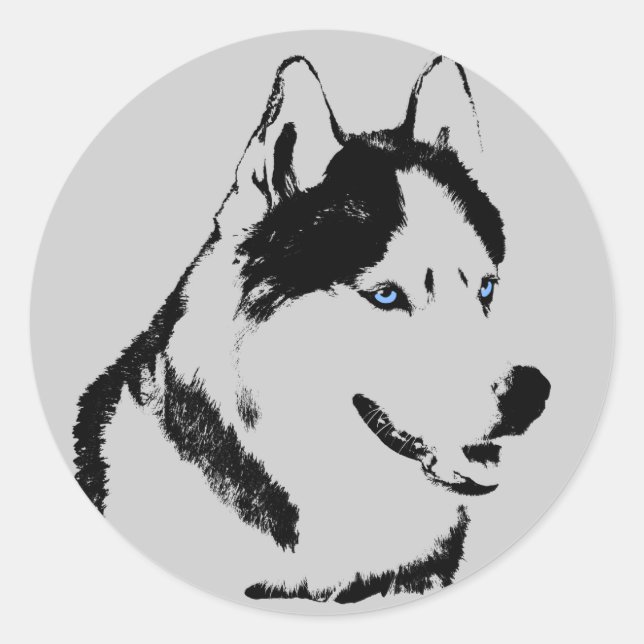 Husky Stickers Siberian Husky Malamute Stickers (Front)
