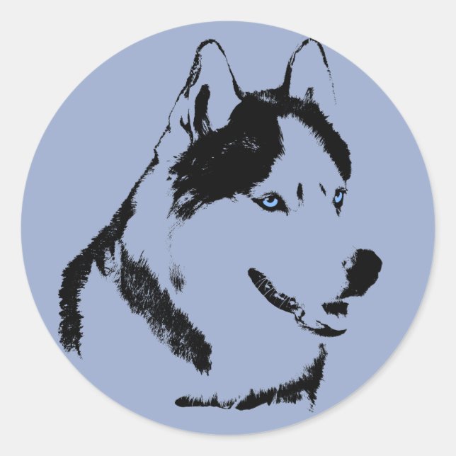 Husky Stickers Siberian Husky Malamute Stickers (Front)
