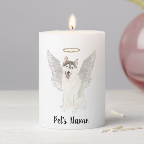 Husky Sympathy Memorial Pillar Candle