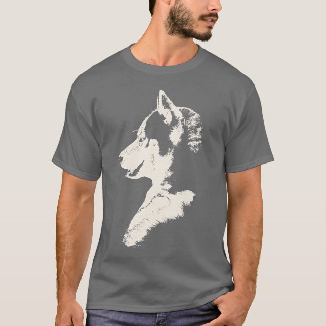 Husky T-Shirt Husky / Wolf Art Tee Dog Shirts (Front)