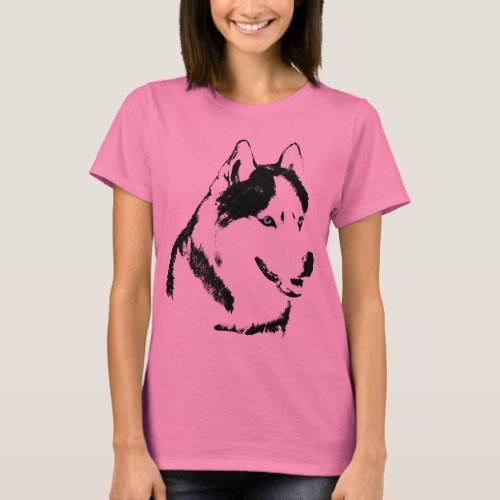 Husky T_shirt Malamute Husky Sled Dog Organic Top