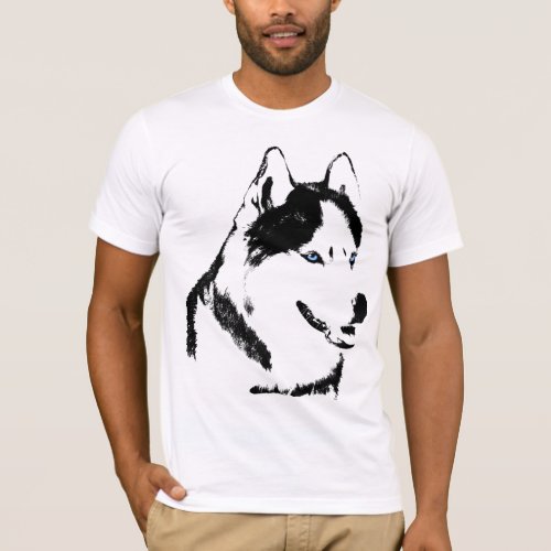Husky T_shirt Wolf Husky Art Sled Dog Husky Shirts
