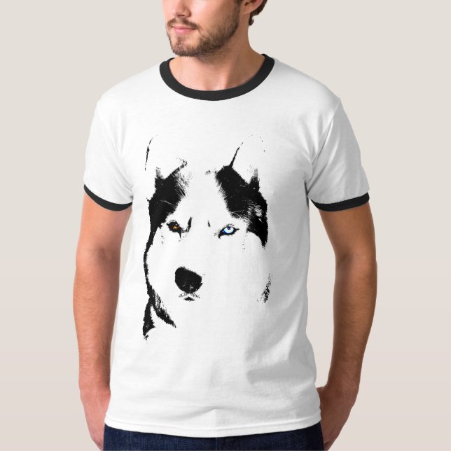 Husky T-shirt Wolf Husky Kid Sled Dog Husky Shirts (Front)