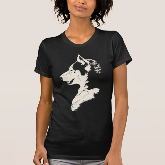 Husky T-Shirt Womens Husky / Wolf Art Tee Shirts (Front)