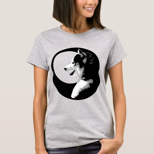 Husky T_Shirt Womens Husky  Wolf Art Tee Shirts