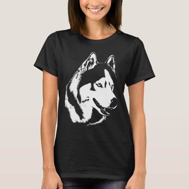 Husky T-shirt Women's Sled Dog Organic Shirts (Front)