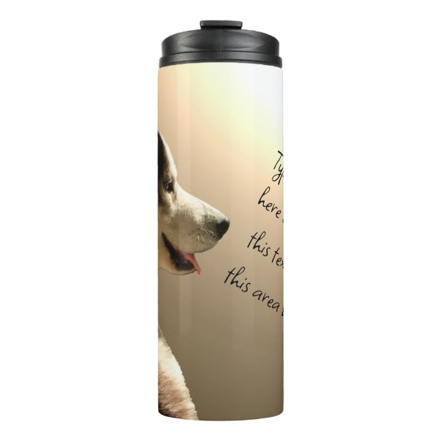 Husky Thermal Mug Cool Siberian Husky Travel Cup (Front)