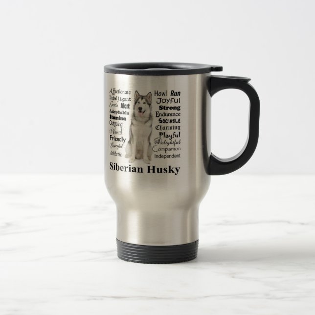 Husky Traits Travel Mug (Right)