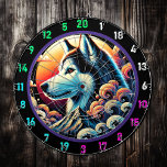 Husky Twilight Mountain Wall Design Dart Board<br><div class="desc">Capture the beauty of the wild with the Husky Twilight Mountain Wall Design. Featuring a powerful husky standing tall against majestic mountains and a glowing twilight sky, this piece is perfect for adding energy and personality to your man cave, game room, or dorm. This design is more than just decor—it’s...</div>