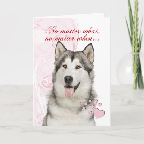 Husky Valentine Holiday Card