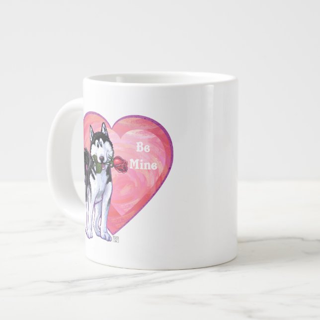 Husky Valentine's Day Giant Coffee Mug (Front Left)