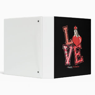 Husky Valentines Day Gift Husky Heart Design 3 Ring Binder