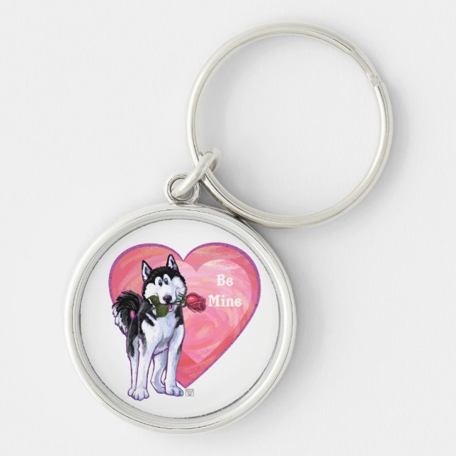 Husky Valentine's Day Keychain (Front)