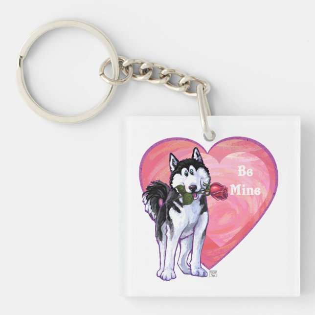 Husky Valentine's Day Keychain (Front)