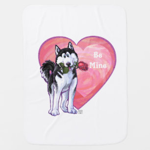 Husky Valentine's Day Swaddle Blanket