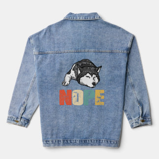 Husky - Vintage Nope Funny Siberian Husky Dog Love Denim Jacket