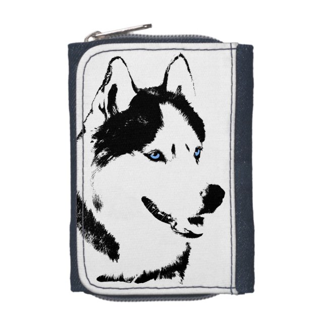 Husky Wallet Siberian Husky Malamute Wallet (Front Vertical)