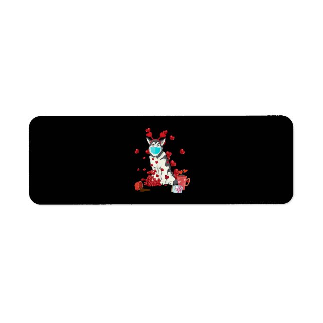 Husky Wear Face Mask | Valentines Day Gift Label (Front)