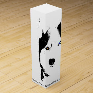 Husky Wine Box Custom Sled Dog Husky Box
