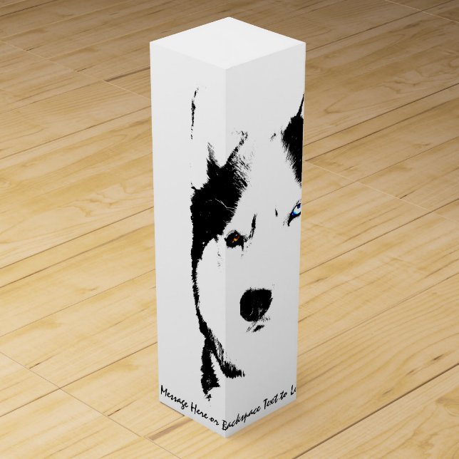 Husky Wine Box Custom Sled Dog Husky Box (Front)
