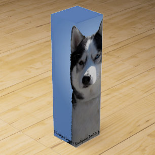 Husky Wine Box Custom Sled Dog Husky Box