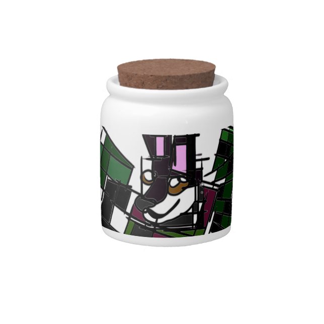Husky winter  candy jar (Front)