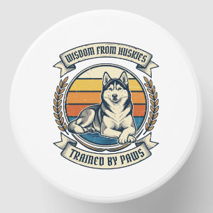 Husky Wisdom Shirt Vintage Engraving Dog Lover Des Mini Candle Favors