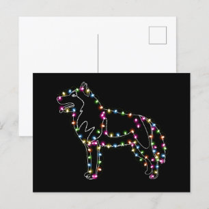 Husky With Christmas Light Husky Lover Merry Xmas Postcard