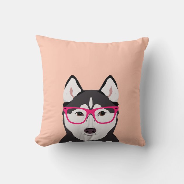 dog with glasses pillow