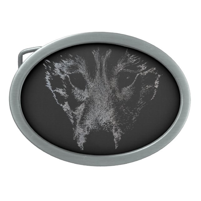 Husky Wolf Pup Belt Buckle Husky Wolf Dog Buckles (Front)