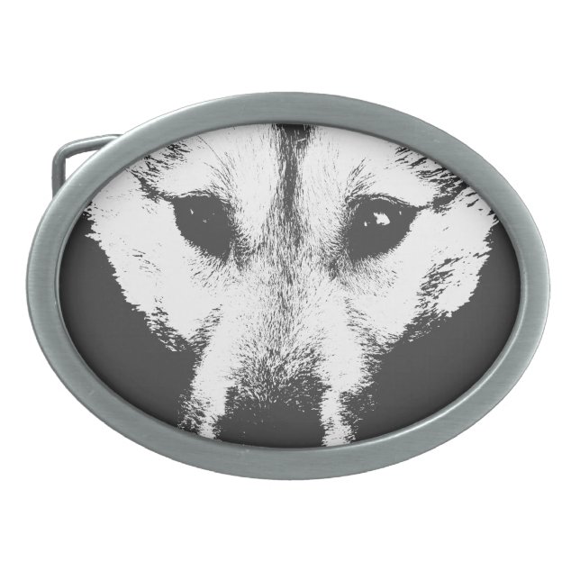 Husky Wolf Pup Belt Buckle Husky Wolf Dog Buckles (Front)