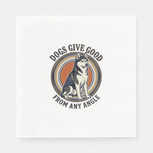 Husky Wordplay Tee Vintage Engraving Dog Quote Des Napkins