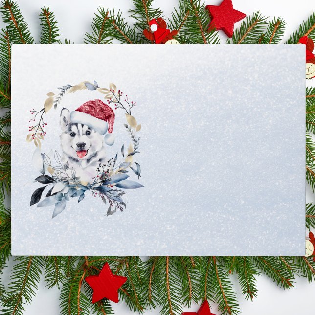 Husky Wreath Happy New Year Christmas Envelope (Creator Uploaded)