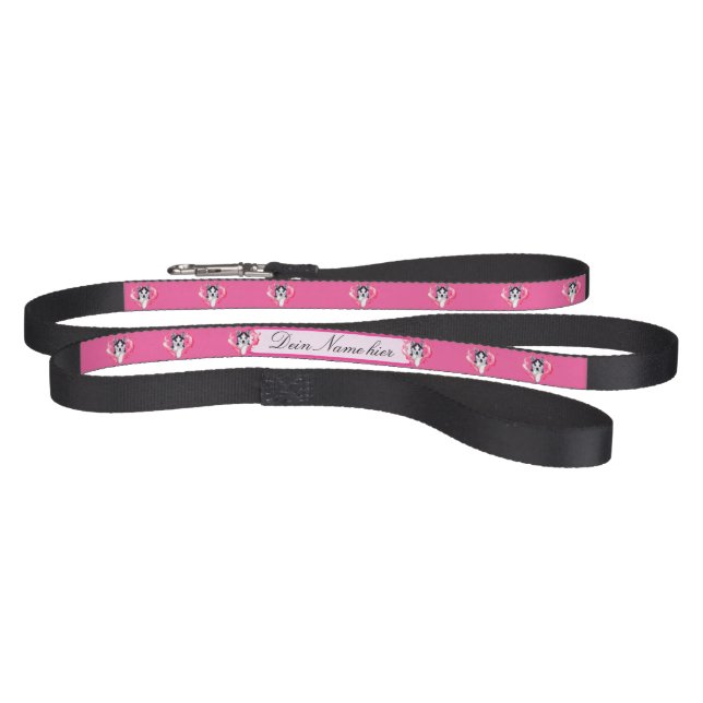 Huskywelpe with heart pink bitch pet leash (Full)