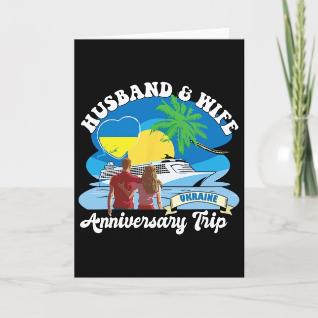 Husnd And Wife Anniversary Trip Ukraine  Card (Front)