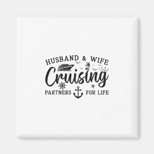 Husnd And Wife Cruise 2025 Matching Couple Cruisin Magnet