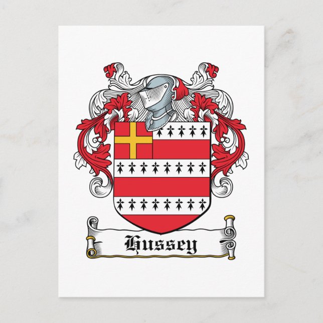 Hussey Family Crest Postcard (Front)