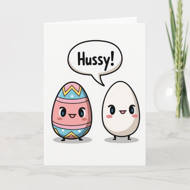 Hussy Funny Art Greeting Card (Front)