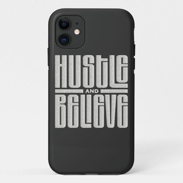 Hustle and Believe Motivational Embroidered Style  Case-Mate iPhone Case (Back)