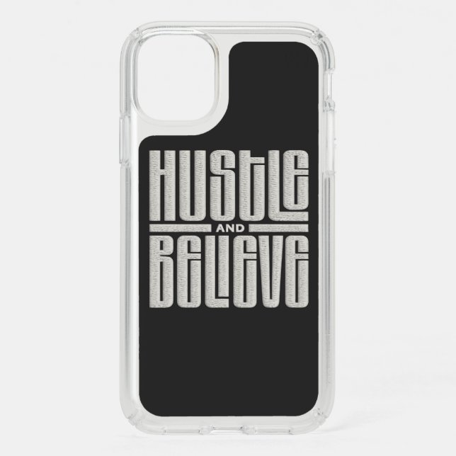 Hustle and Believe Motivational Embroidered Style  Speck iPhone 11 Case (Front)
