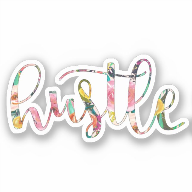 Hustle Boho floral Sticker (Front)