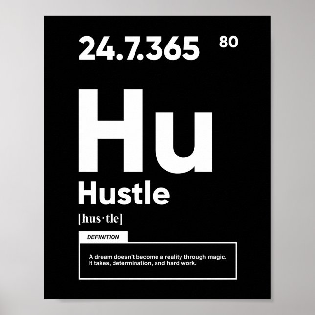 Hustle Definition | Motivational Poster (Front)