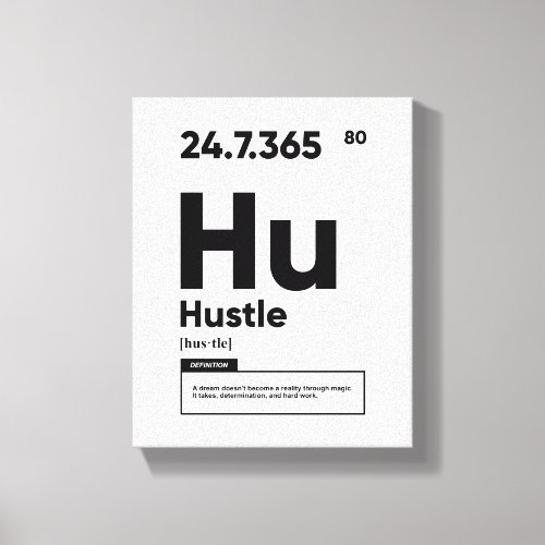 Hustle Definition  Motivational Quote Wall Art