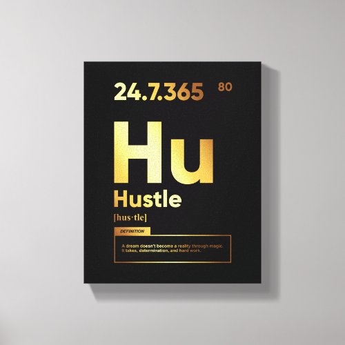 Hustle Definition  Motivational Quote Wall Art