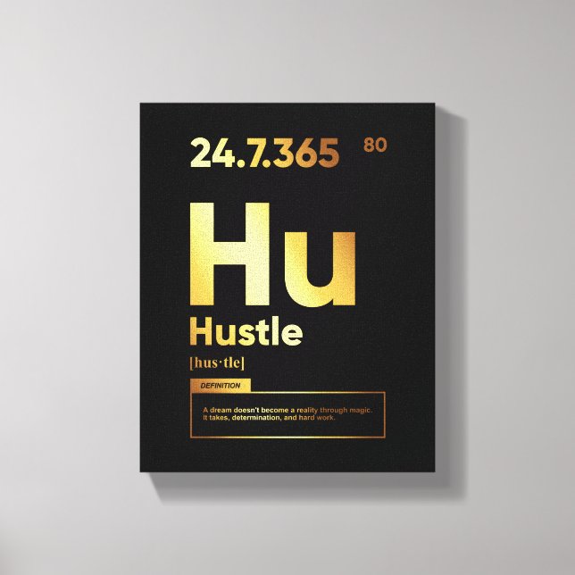 Hustle Definition | Motivational Quote Wall Art (Front)
