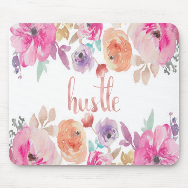 Hustle Floral Mouse Pad (Front)