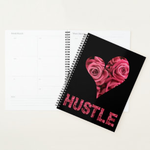 Hustle Floral Pink Roses Planner