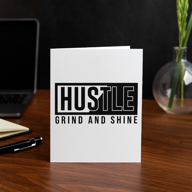 Hustle Grind and Shine Motivational Quote Card (Creator Uploaded)