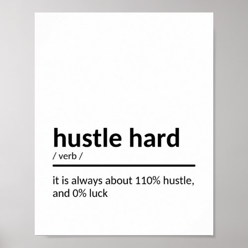 Hustle Hard Inspirational Quote Poster